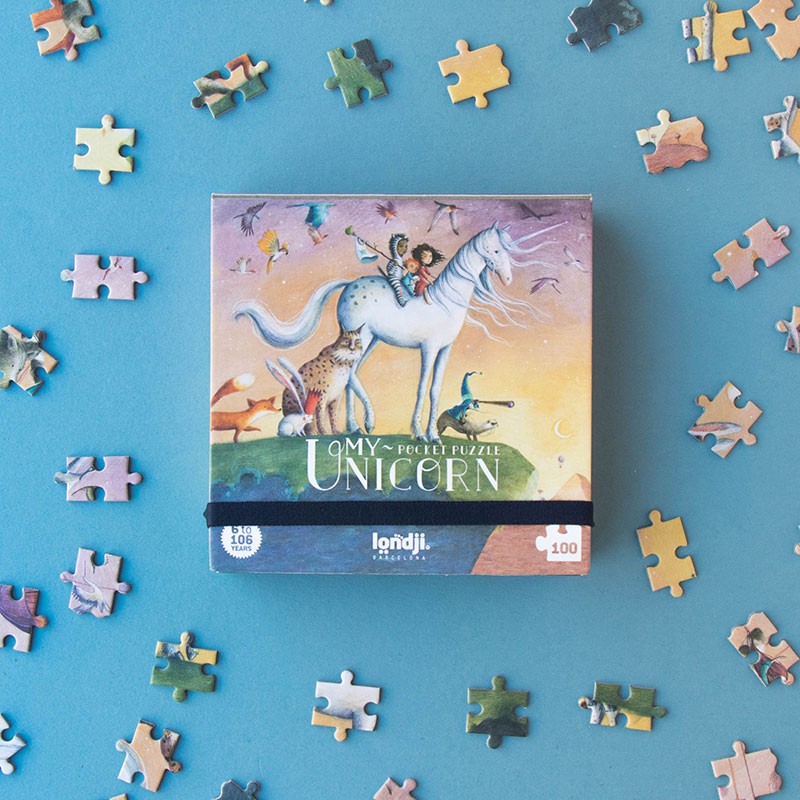 londji Pocket‑Puzzle „My Unicorn“, 100 Teile, magische Einhorn‑Welt, für Kinder ab 6 Jahren