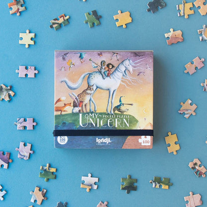 londji Pocket‑Puzzle „My Unicorn“, 100 Teile, magische Einhorn‑Welt, für Kinder ab 6 Jahren