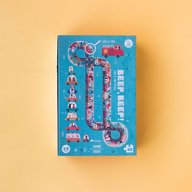 48-Teile-Puzzle „BEEP – BEEP!“ von londji für Kinder ab 3 Jahren, Beobachtungsspiel
