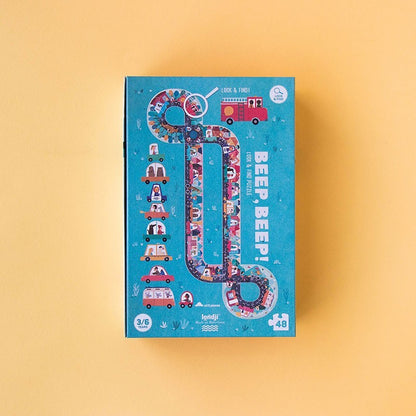 48-Teile-Puzzle „BEEP – BEEP!“ von londji für Kinder ab 3 Jahren, Beobachtungsspiel