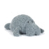 Jellycat Maffles Manatee Kuschel-Seekuh in Grau mit rundem Körper und verträumtem Gesicht