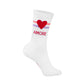 Socken von My Day My Dream. Mit der Aufschrift AMORE und einem großen roten Herz.