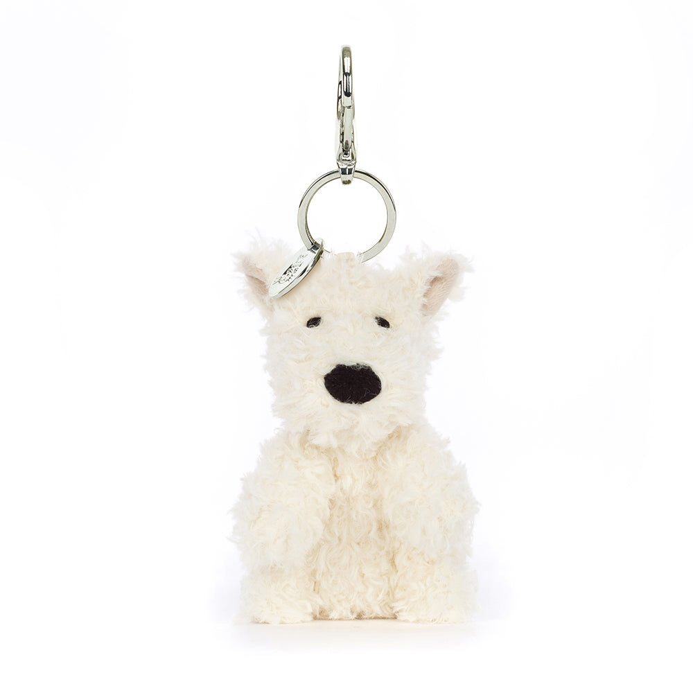 Frontansicht Munro Scotty Dog Bag Charm von Jellycat.