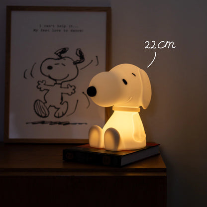 Snoopy First Light Lampe von Mr Maria, weißes Silikon, dimmbares Nachtlicht, kabellos, gemütliche Lampe für Kinderzimmer und Zuhause