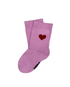 Babysocken Pink mit rotem Herz aus Bio-Baumwolle für Neugeborene Geschenk zur Geburt & Valentinstag