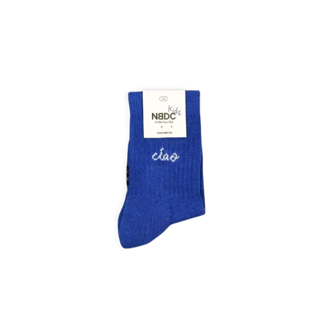 Babysocken "Ciao" von No Bad Days Club in Blau, 0-1 Jahre, süßes Geschenk zur Geburt und für die Erstausstattung.