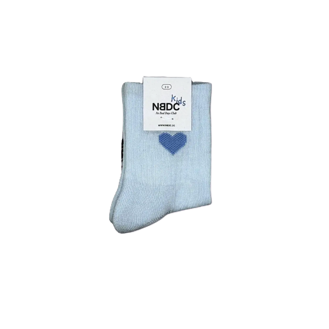 Babysocken "Herz" von No Bad Days Club in Blau, 0-1 Jahre, süßes Geschenk zur Geburt und zum Valentinstag.