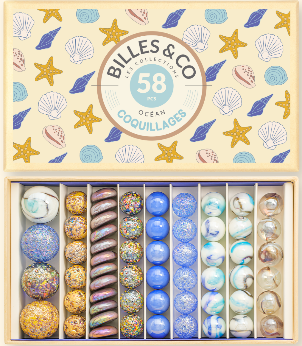 Marbles and Peebles Ocean Coquillages, large box