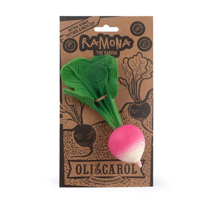 Ramona the Radish Beißspielzeug – Radieschen-Beißring in umweltfreundlicher FSC®-zertifizierter Verpackung