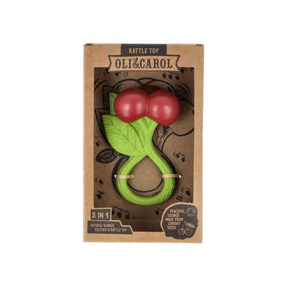 OLI &amp; CAROL Cherry Rattle Toy in umweltfreundlicher Verpackung
