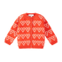 Baby Cardigan LITTLE HEARTLINE von PAPA LOBSTER in Rot mit weißen Herz-Details aus 100 % Kaschmir