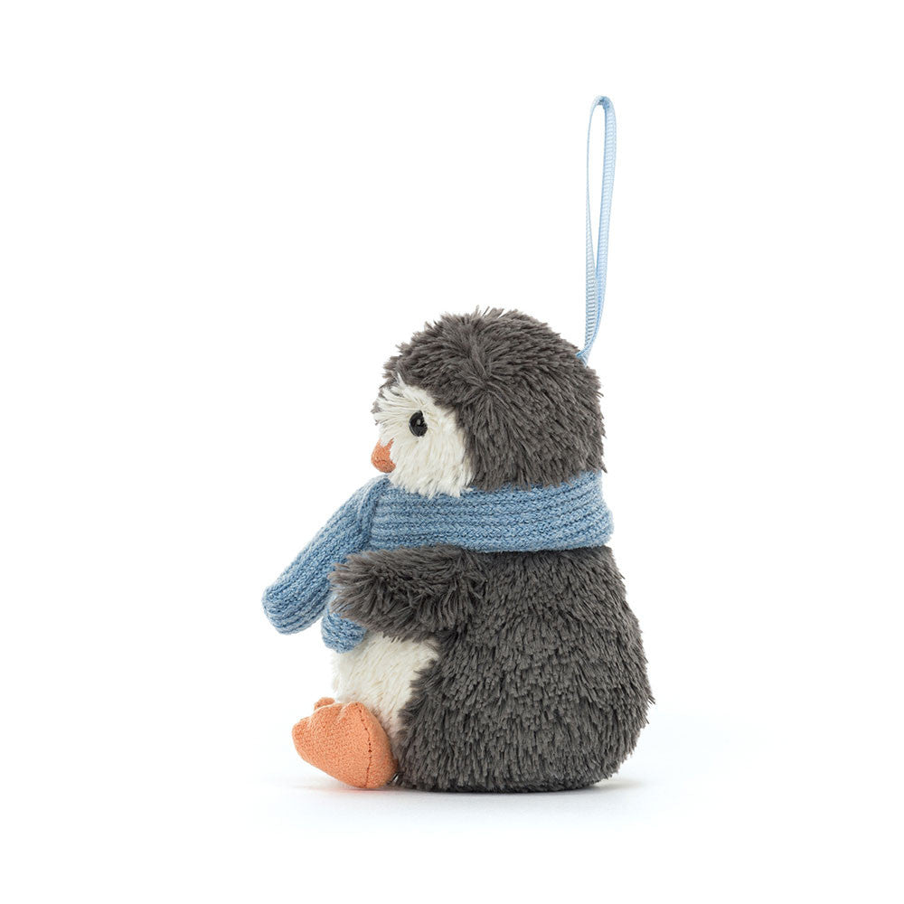 Seitenansicht Peanut Penguin Decoration von Jellycat.