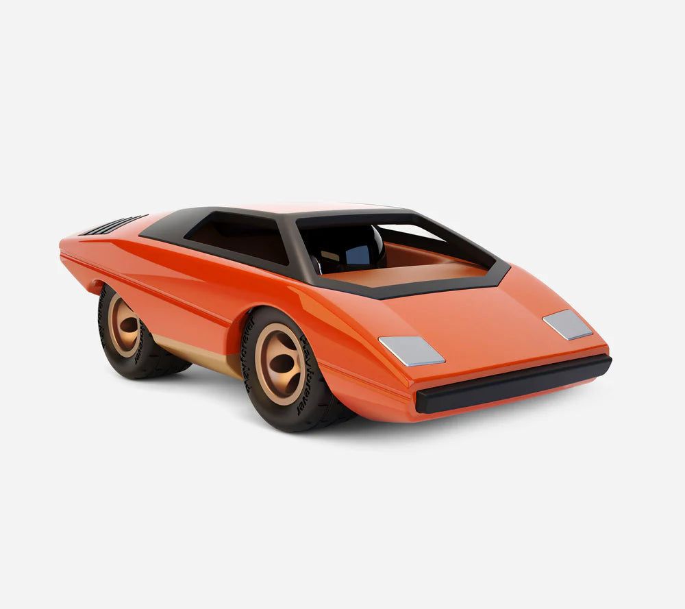 Playforever UFO Bruto Spielzeugauto in Orange – robuster Retro-Rennwagen für Kinder ab 3 Jahren