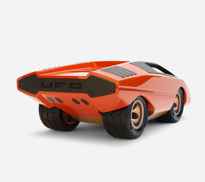 Playforever UFO Bruto Spielzeugauto in Orange – robuster Retro-Rennwagen für Kinder ab 3 Jahren