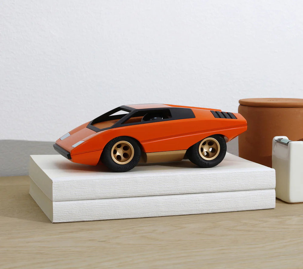 Playforever UFO Bruto Spielzeugauto in Orange – robuster Retro-Rennwagen für Kinder ab 3 Jahren