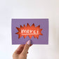 Grußkarte mit Umschlag - Merci gestanzt