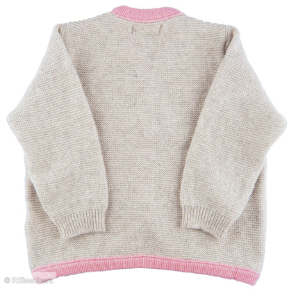 Mädchen Trachtenstrickjacke für Babys in Beige Rosa von P. Eisenherz – Rückansicht