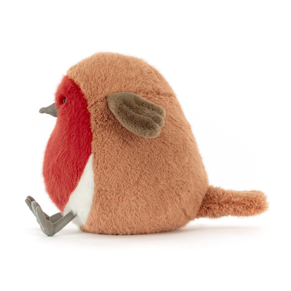 Seitenansicht Plum Robin von Jellycat.