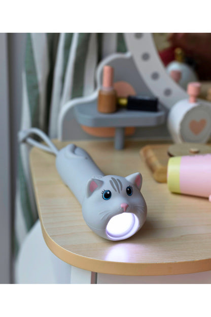 Weiße Katzen-Taschenlampe "Cat Mimi" von Rabbit &amp; Friends aus weichem Silikon