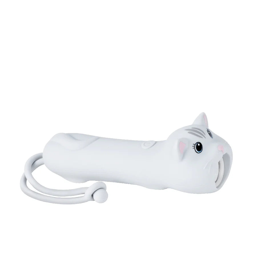 Weiße Katzen-Taschenlampe "Cat Mimi" von Rabbit &amp; Friends aus weichem Silikon