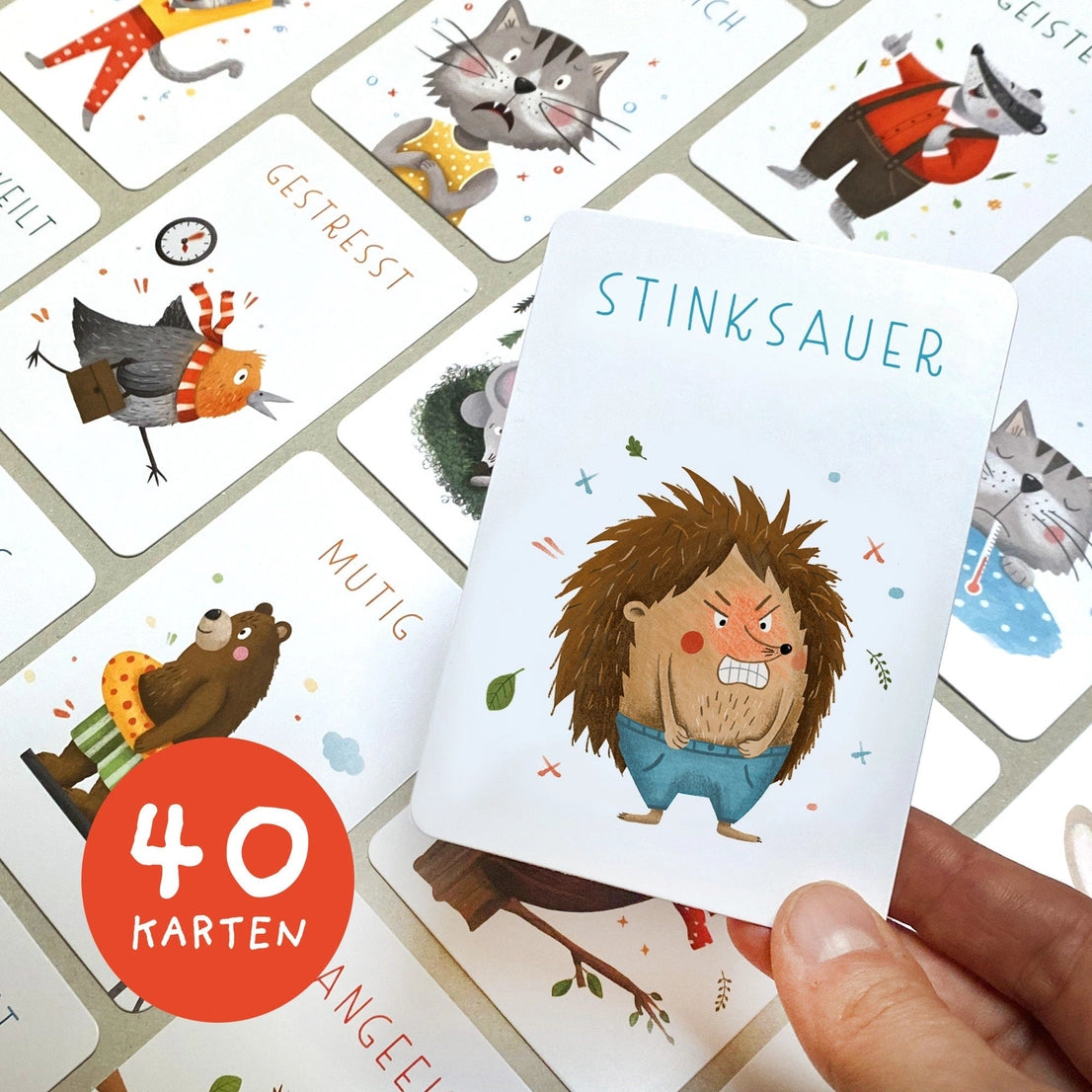 Gefühlskarten für Kinder Starke Gefühle mit 40 Karten in bedruckter Faltschachtel