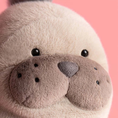 Jellycat Roarwell Sea Lion Kuscheltier Seehund mit kleinen Flossen und weichem grau-braunem Fell