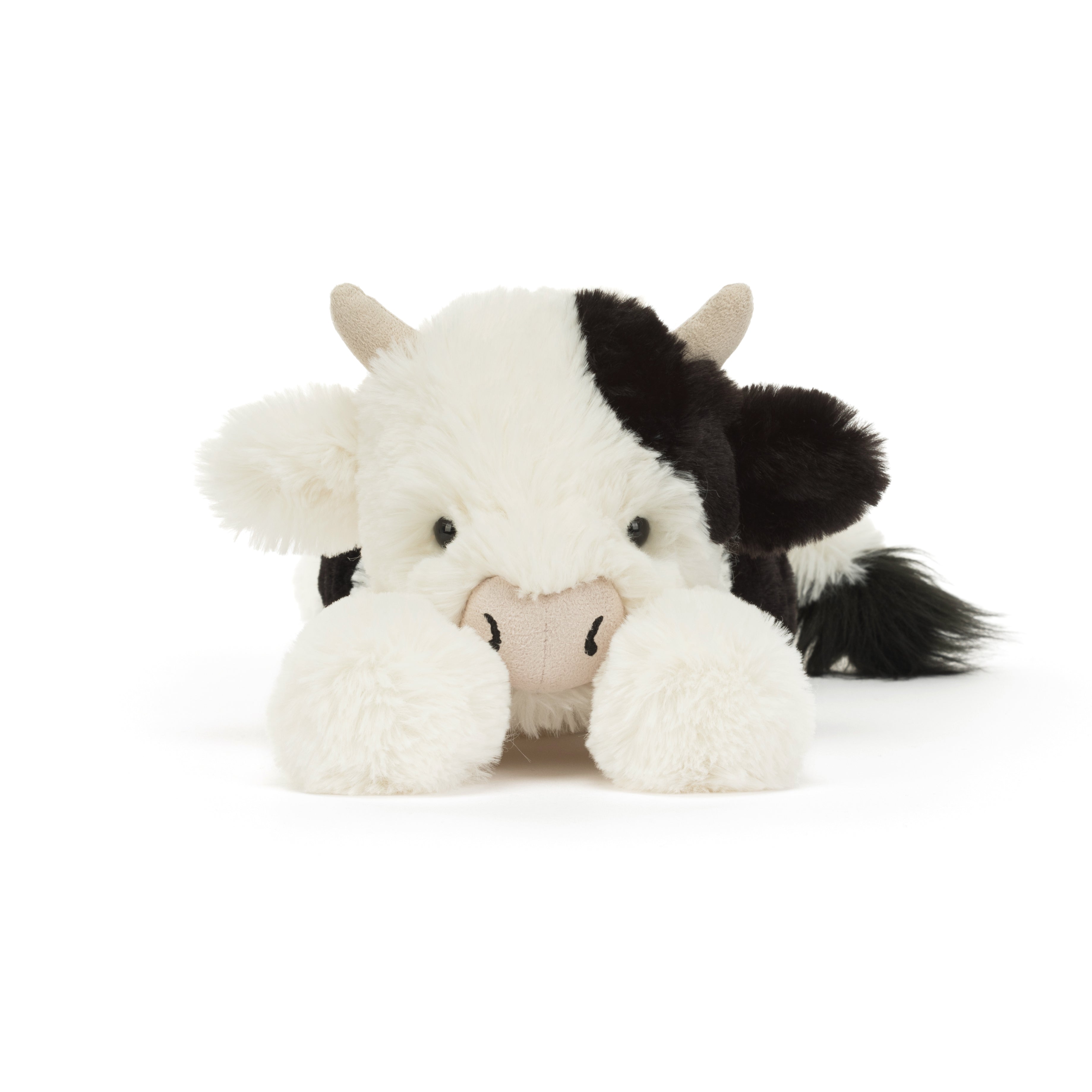 Jellycat Smudge Cow Original, süße liegende Kuscheltier Kuh mit Kuhflecken