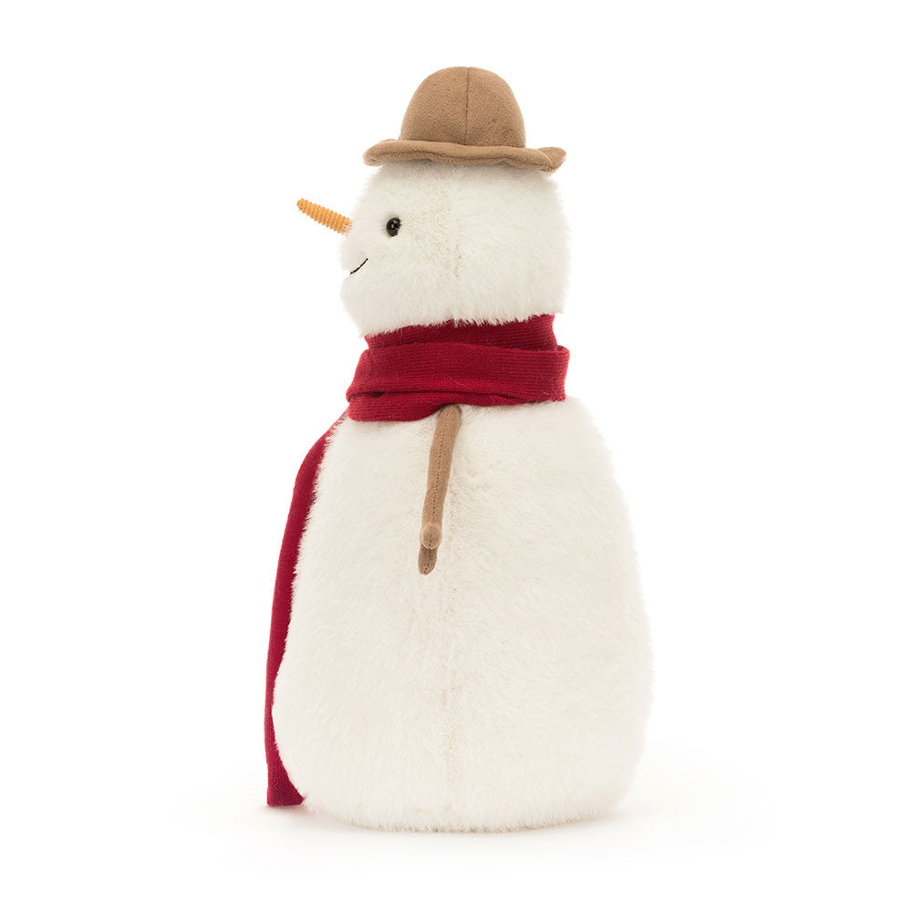 Seitenansicht Jesse Snowman von Jellycat.