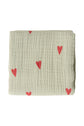 Swaddle, 70 x 70 cm - Sage Green Hearts