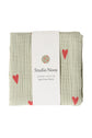 Swaddle, 70 x 70 cm - Sage Green Hearts