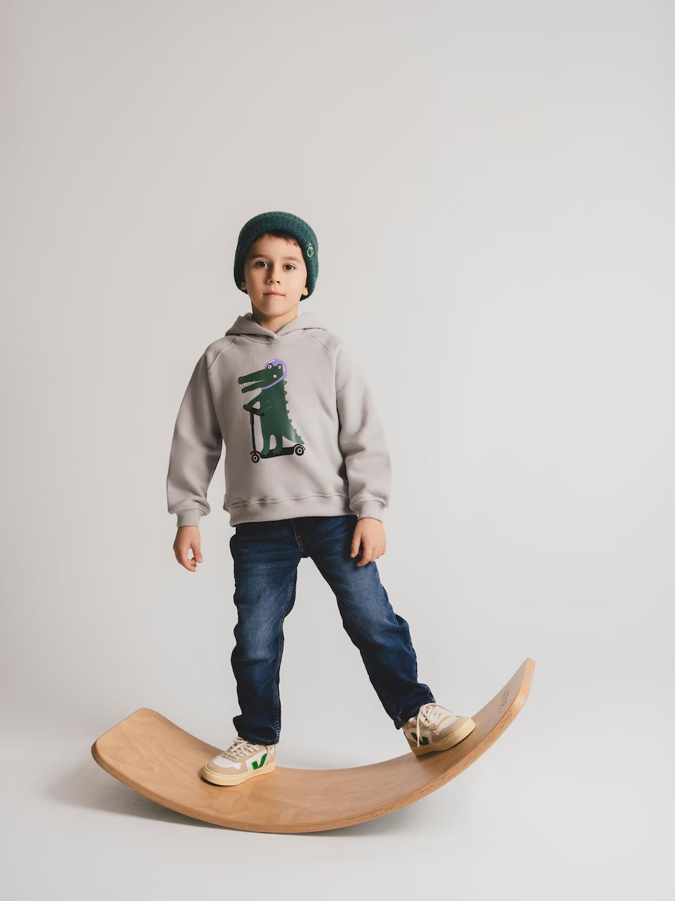 SATURNDAY Hoodie &quot;Krokodil&quot; in Grau