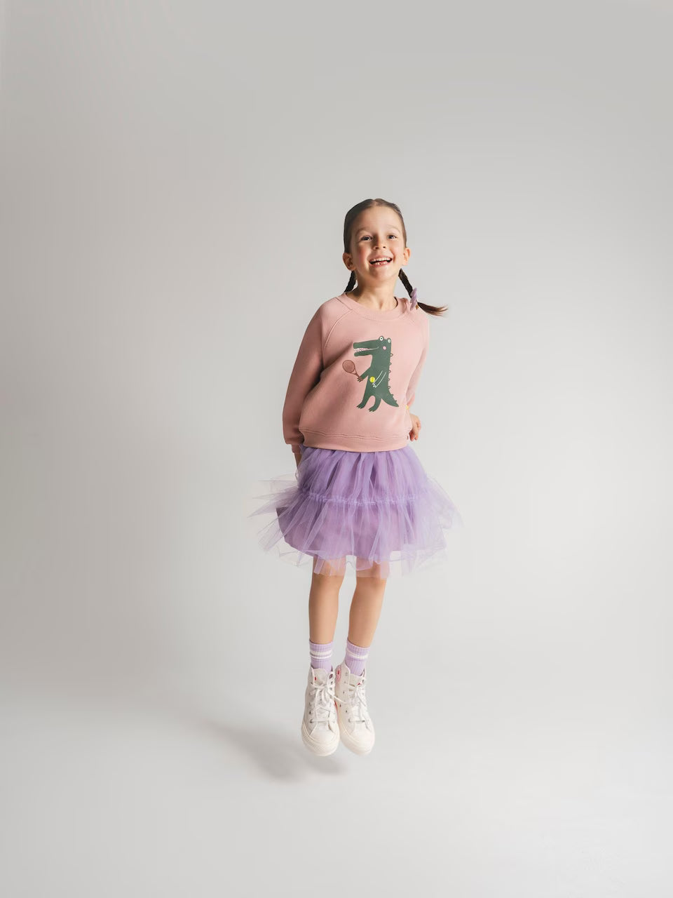 SATURNDAY Kleid &quot;Erdbeere&quot; aus Baumwolle mit pinkem Tüllrock und Erdbeer-Print am Oberteil