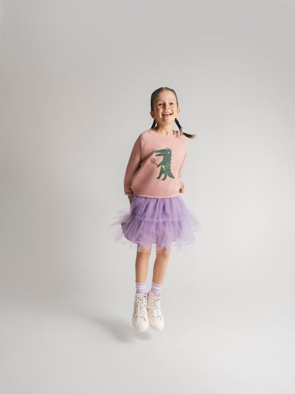 SATURNDAY Kleid "Erdbeere" aus Baumwolle mit pinkem Tüllrock und Erdbeer-Print am Oberteil