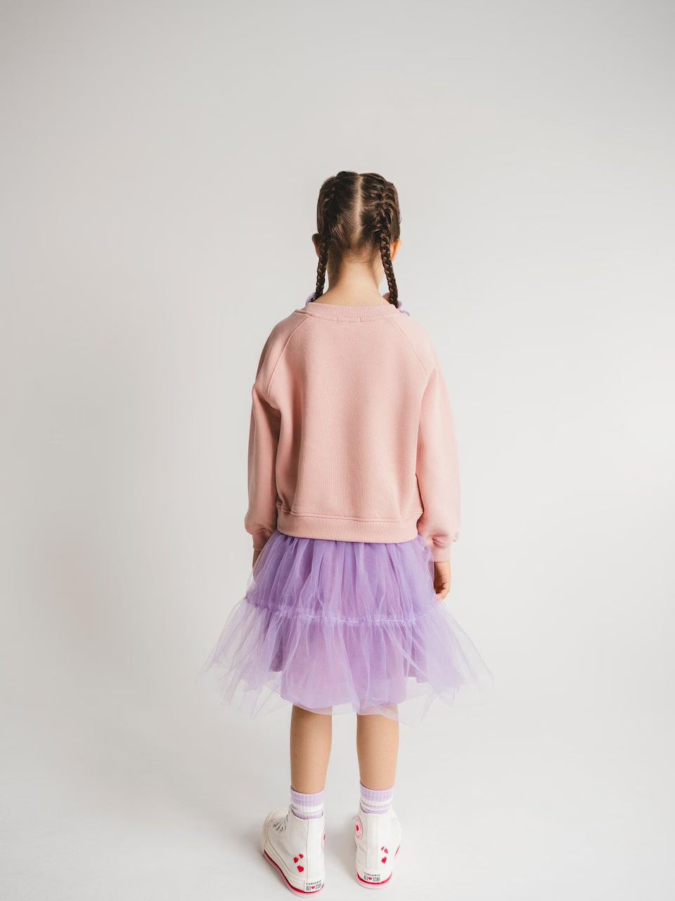 SATURNDAY Kleid "Erdbeere" aus Baumwolle mit pinkem Tüllrock und Erdbeer-Print am Oberteil