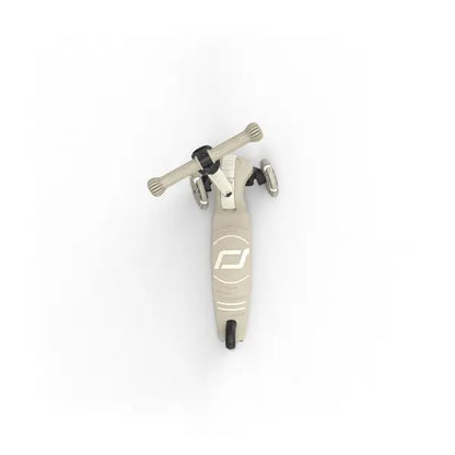 Scoot and Ride Highwaykick 3S Kinderroller Ash mit weiß leuchtenden LED-Rädern, höhenverstellbarer Lenkstange und klappbarem Rahmen