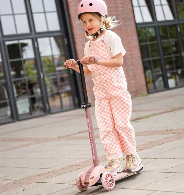 Scoot and Ride Highwaykick 3S, Rose, höhenverstellbarer Lenker mit LED Räder und klappbarem Rahmen