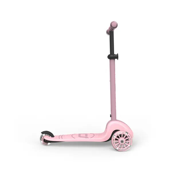 Scoot and Ride Highwaykick 3S, Rose, höhenverstellbarer Lenker mit LED Räder und klappbarem Rahmen