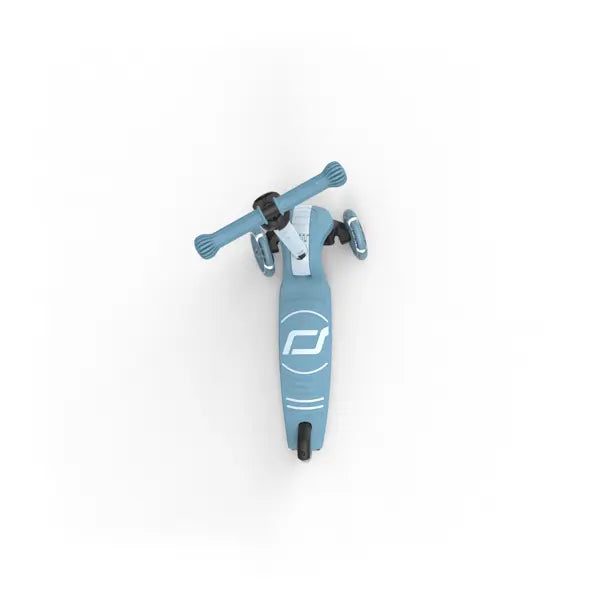 Scoot and Ride Highwaykick 3S Steel mit LED Vorderrädern, klappbarer Kinderroller und höhenverstellbarer Lenker