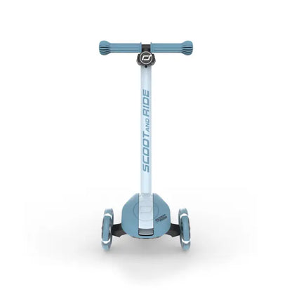 Scoot and Ride Highwaykick 3S Steel mit LED Vorderrädern, klappbarer Kinderroller und höhenverstellbarer Lenker