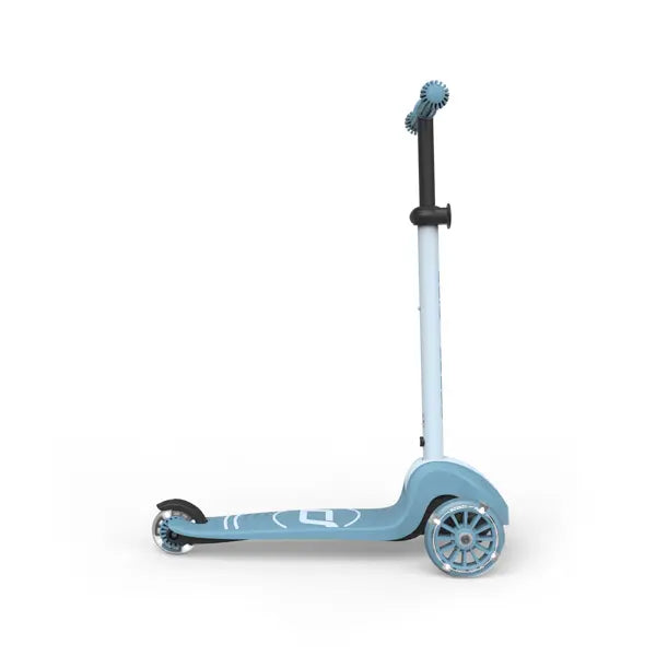 Scoot and Ride Highwaykick 3S Steel mit LED Vorderrädern, klappbarer Kinderroller und höhenverstellbarer Lenker