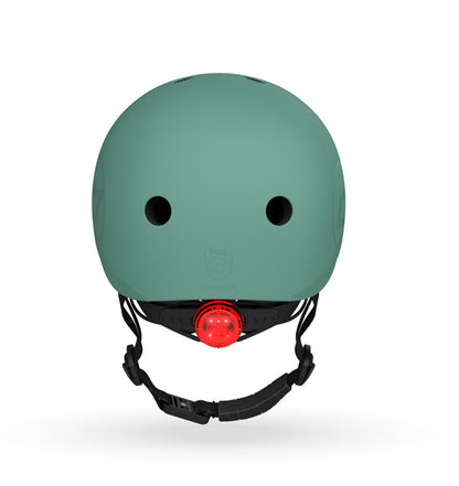 Scoot &amp; Ride Kinderhelm S-M in Forest Green. Robuster Helm Helm für Roller, Laufrad &amp; Fahrrad, sicher und verstellbar