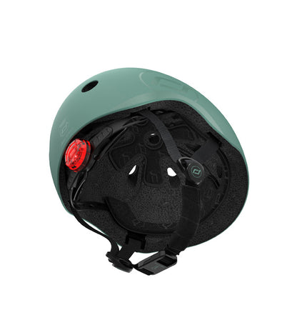 Scoot &amp; Ride Kinderhelm S-M in Forest Green. Robuster Helm Helm für Roller, Laufrad &amp; Fahrrad, sicher und verstellbar