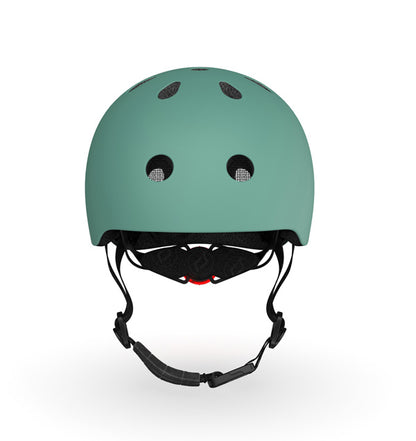 Scoot &amp; Ride Kinderhelm S-M in Forest Green. Robuster Helm Helm für Roller, Laufrad &amp; Fahrrad, sicher und verstellbar