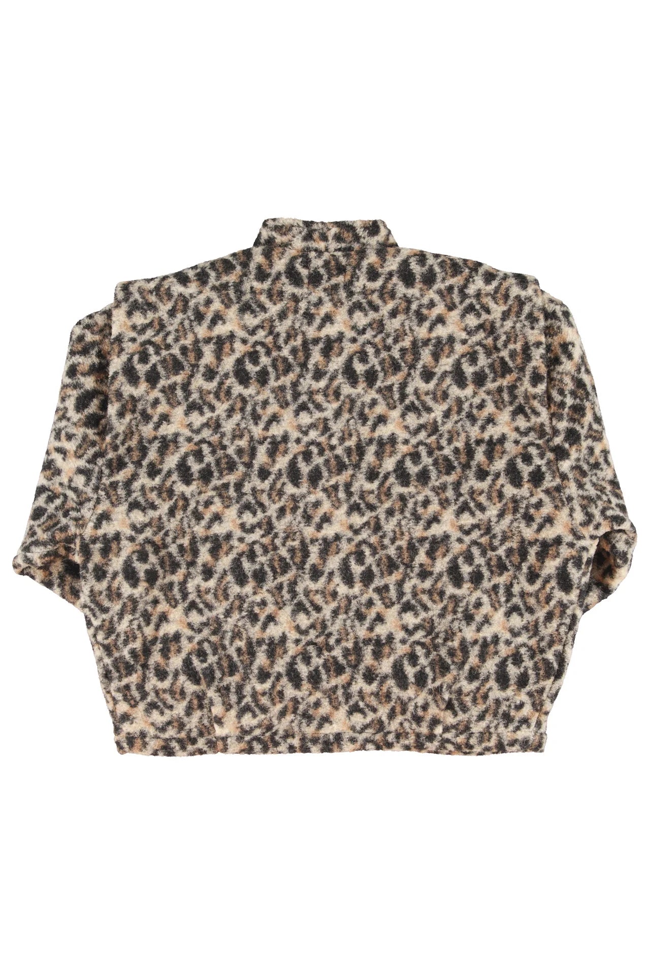 Rückansicht der Animal Print Jacke Ecru von Sisters Department mit schwarzem Animal-Muster