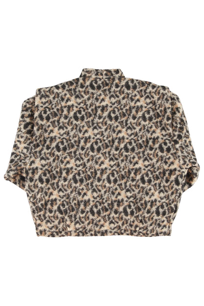 Rückansicht der Animal Print Jacke Ecru von Sisters Department mit schwarzem Animal-Muster