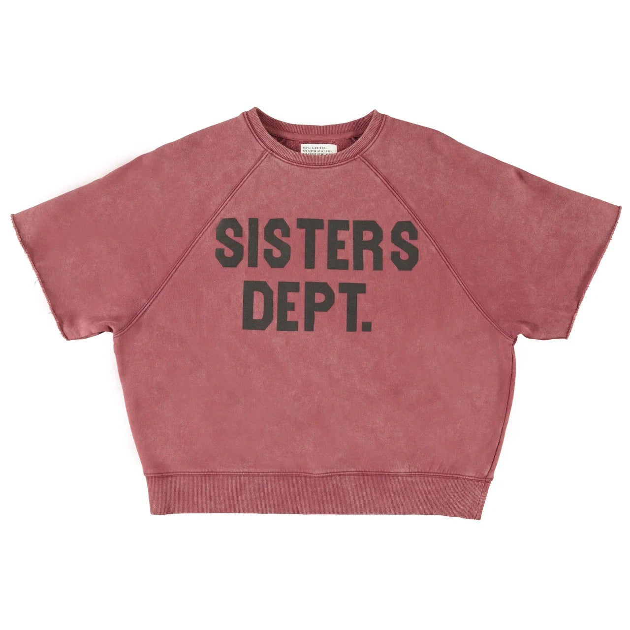 Kurzarm-Sweatshirt Sisters Dept Bordeaux von Sisters Department mit  Sisters Deot. Frontprint
