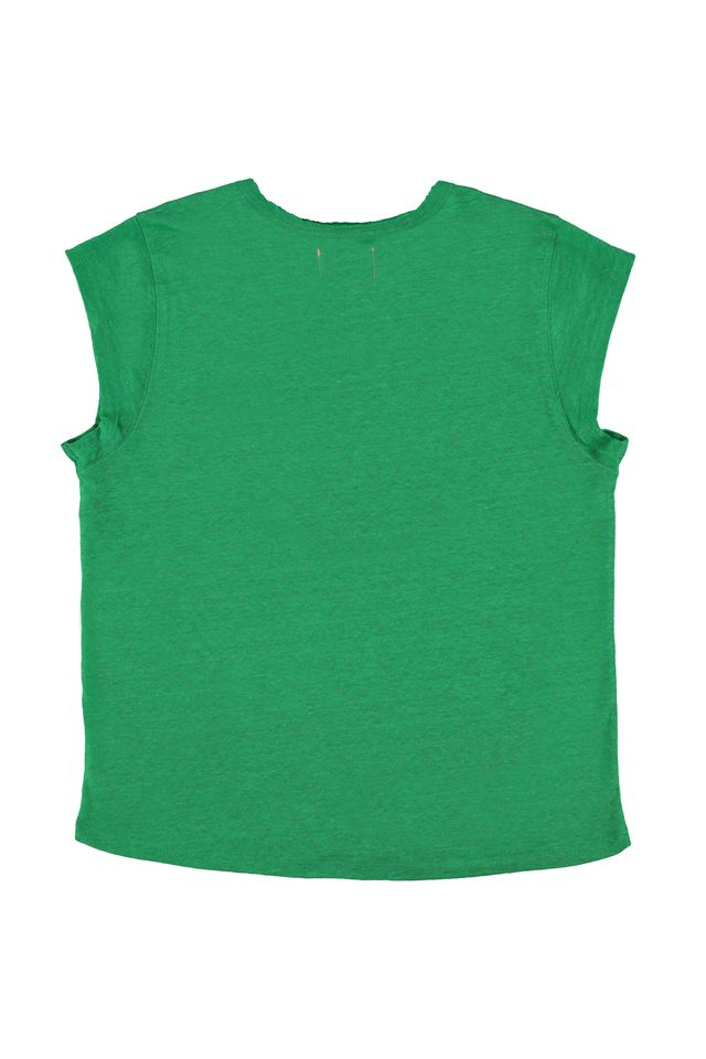 Sisters Department Short Sleeve T-Shirt, aus 100% Leinen und in Grün