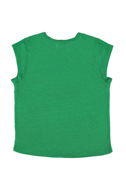 Sisters Department Short Sleeve T-Shirt, aus 100% Leinen und in Grün