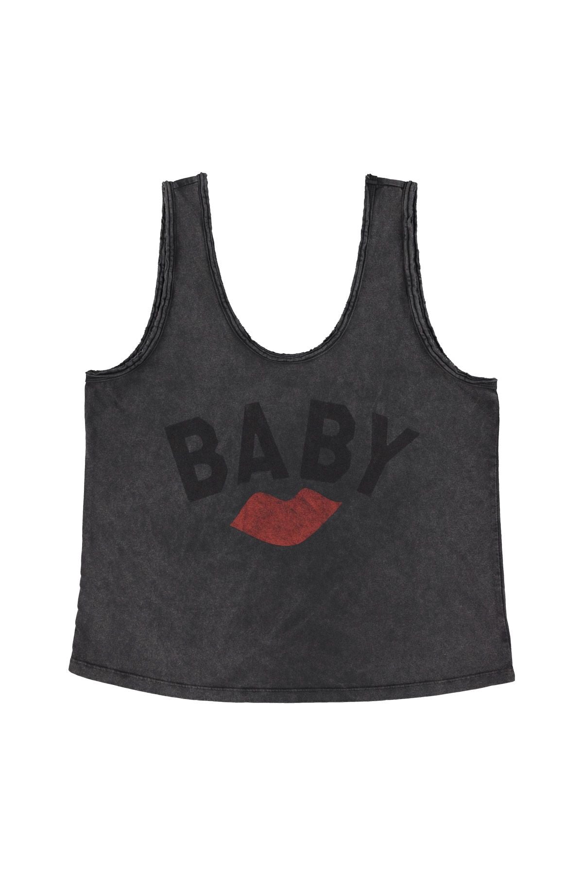 Sisters Department  Sleeveless Top mit V-Ausschnitt und Print Baby &amp; Rote Lippen
