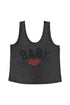 Sisters Department  Sleeveless Top mit V-Ausschnitt und Print Baby & Rote Lippen